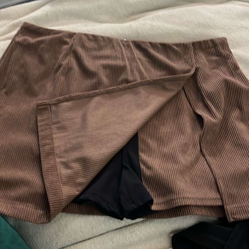 Brown corduroy skort